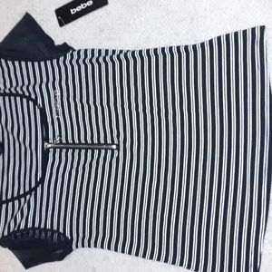 Stripped bebe top new w tag size large